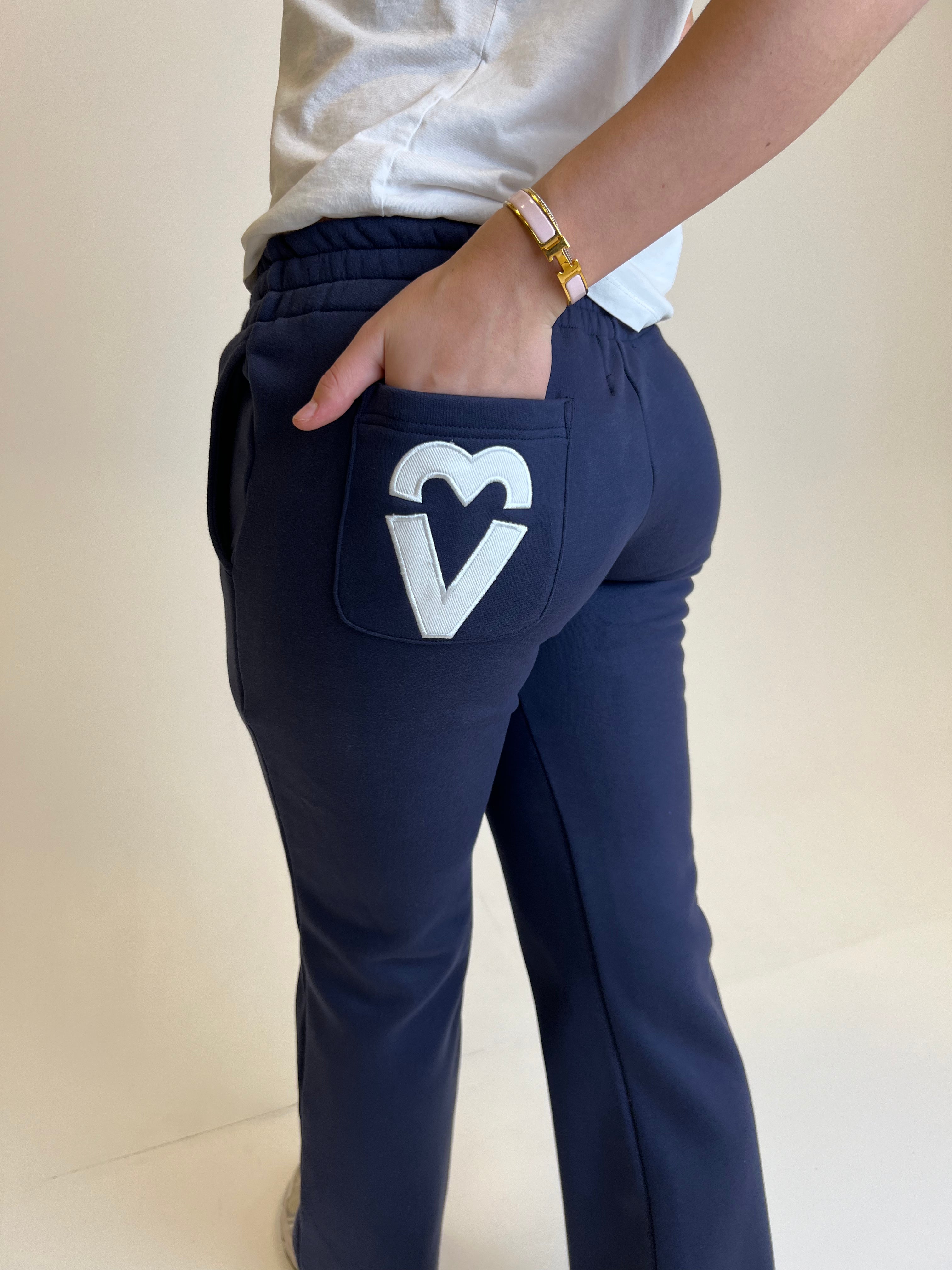 HEARTLINE SWEATPANTS- NAVY BLUE